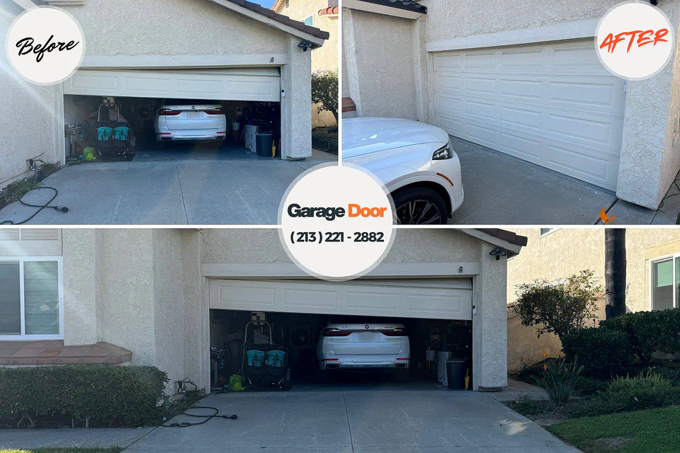Before and after: garage door repair University Gardens, NY